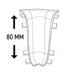 Угол внутренний для плинтуса ROYCE 80 мм в цвет плинтуса
