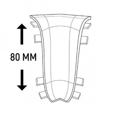 Угол внутренний для плинтуса ROYCE 80 мм в цвет плинтуса