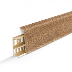 Плинтус ПВХ с кабель-каналами 70 мм Деконика 221 Дуб Янтарный 2200мм