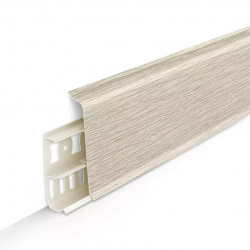 Плинтус ПВХ с кабель-каналами 70 мм Деконика 418 Дую Жемчужный 2200мм