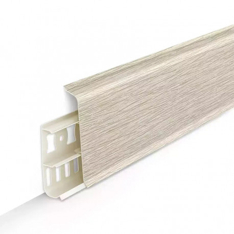 Плинтус ПВХ с кабель-каналами 70 мм Деконика 418 Дую Жемчужный 2200мм